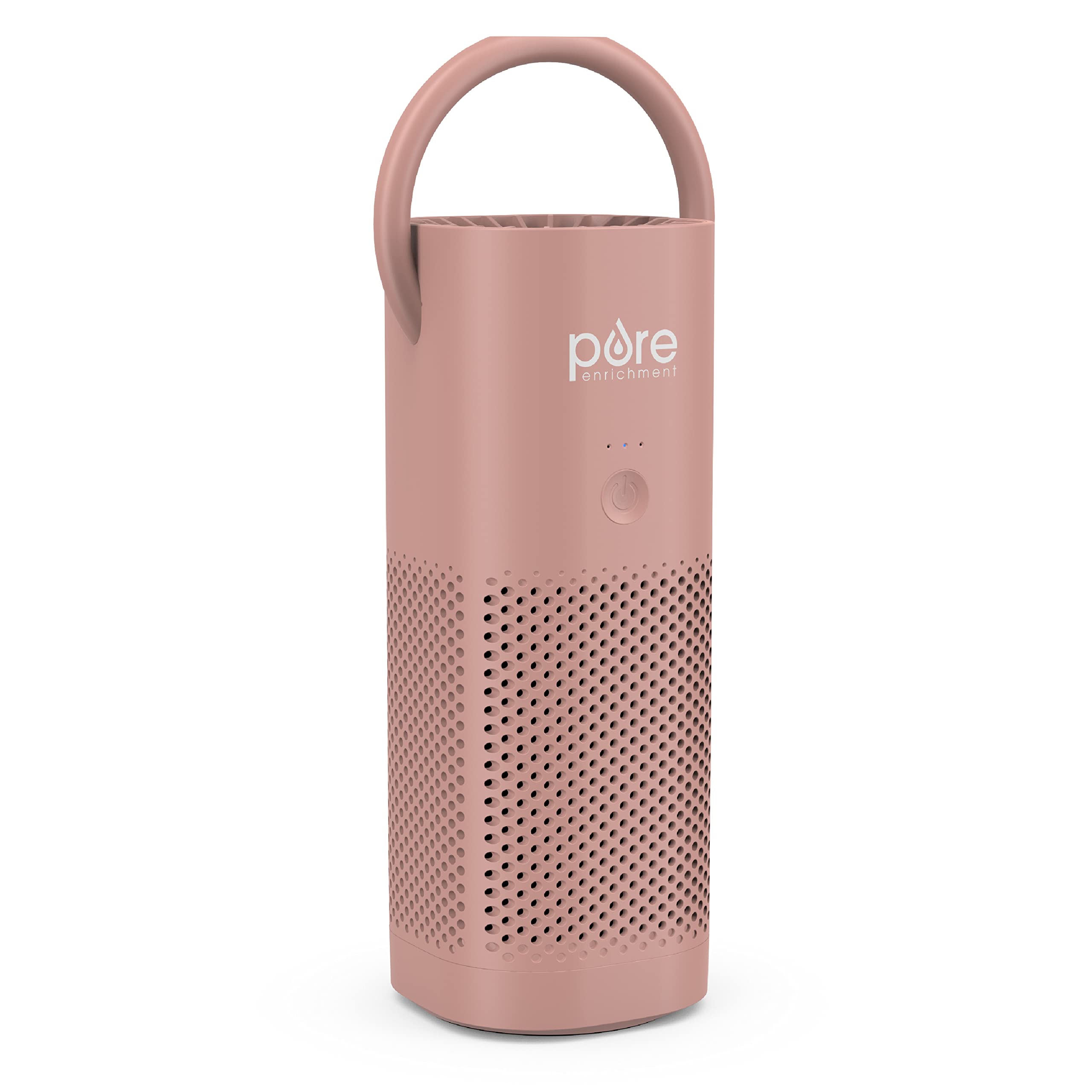 Pure Enrichment PureZone Mini unboxing in blush shows compact personal air purifier.