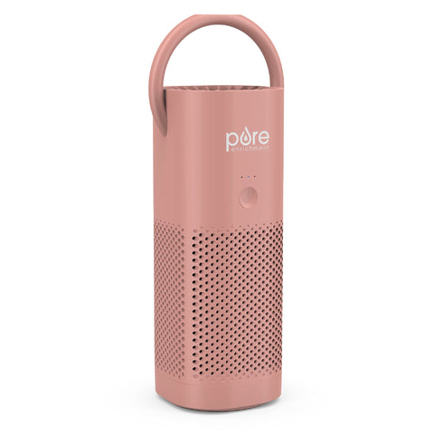 Pure Enrichment PureZone Mini unboxing in blush shows compact personal air purifier.