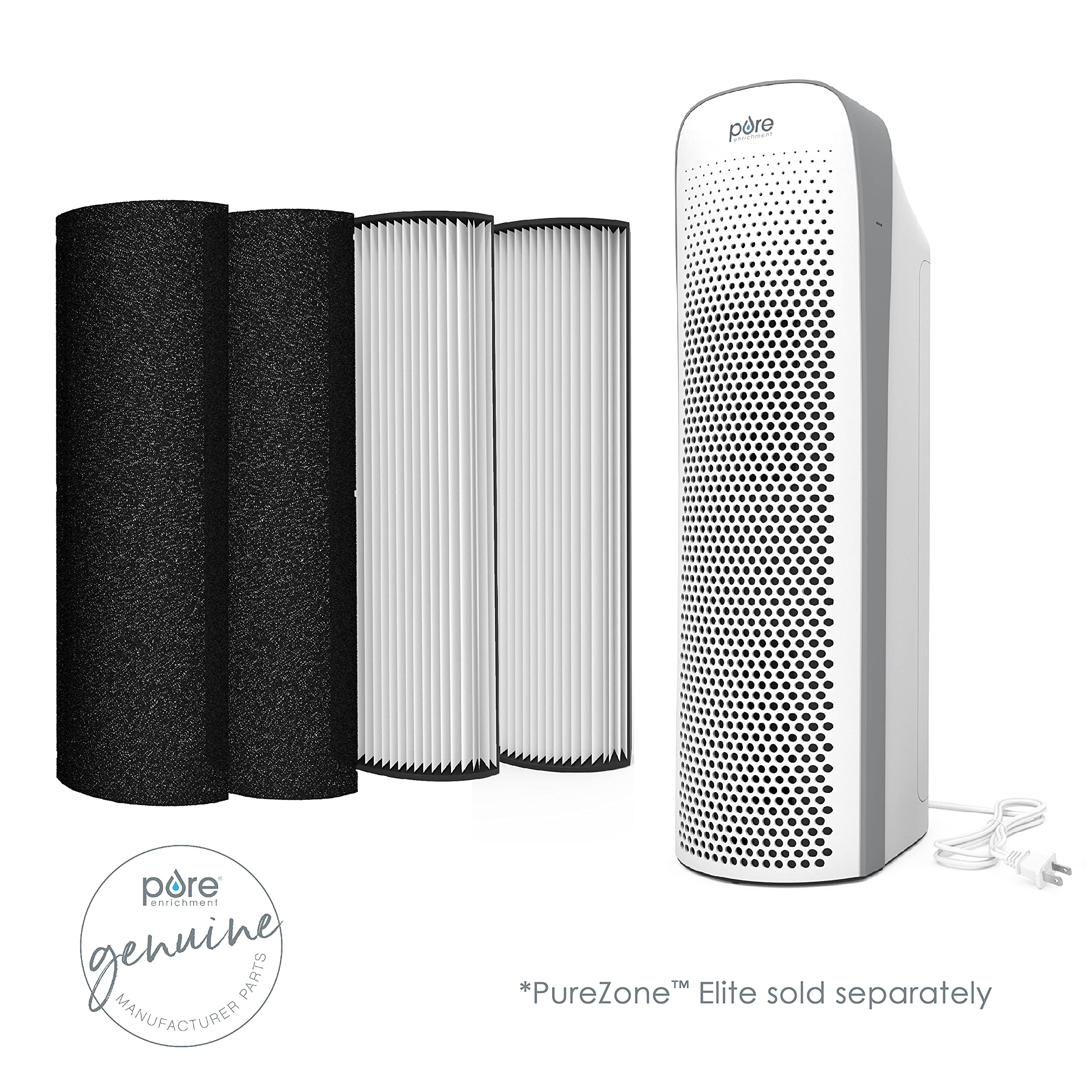 Pure Enrichment replacement-filter box image highlights long lasting performance