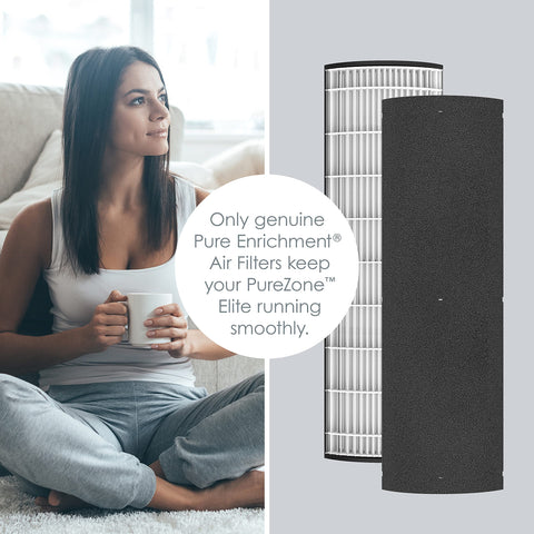 Pure Enrichment True HEPA filter closeup showing dual-stage purification for better air quality
