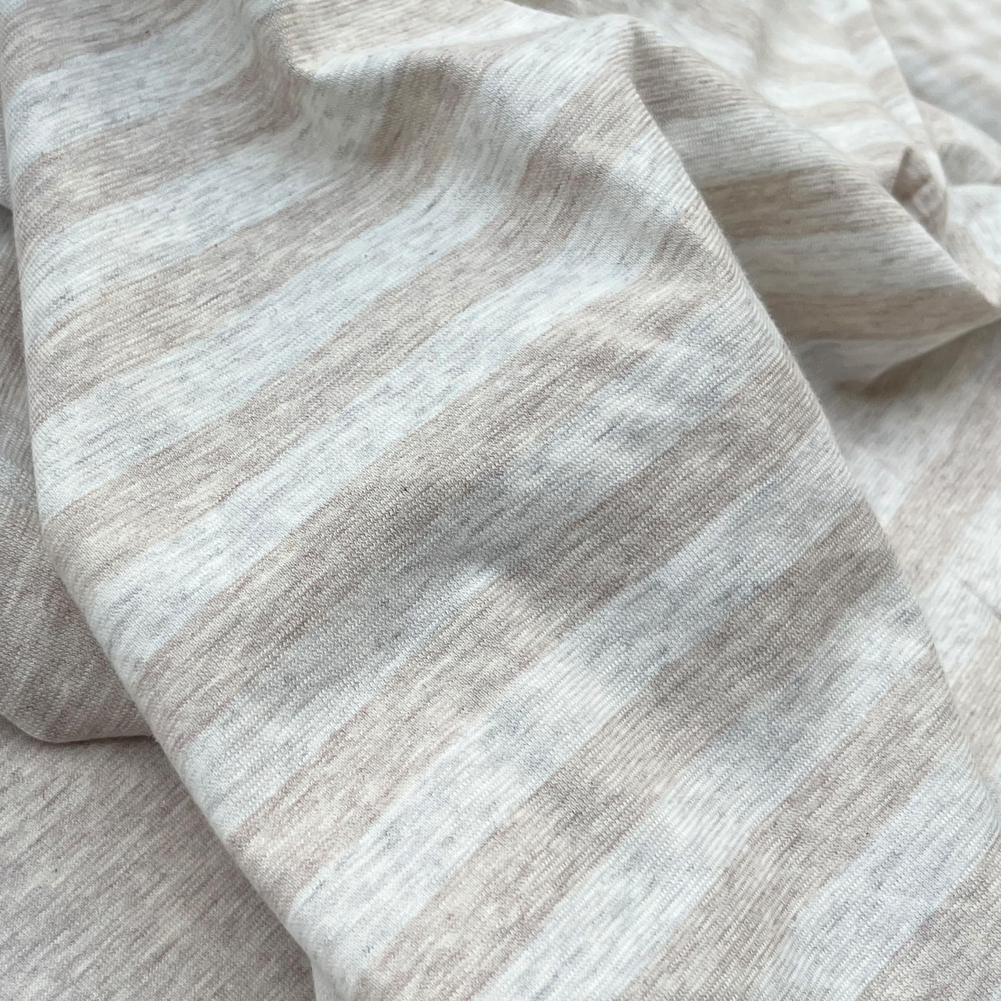 PURE ERA stripe-pattern duvet cover in light taupe beige-grey for versatile decor