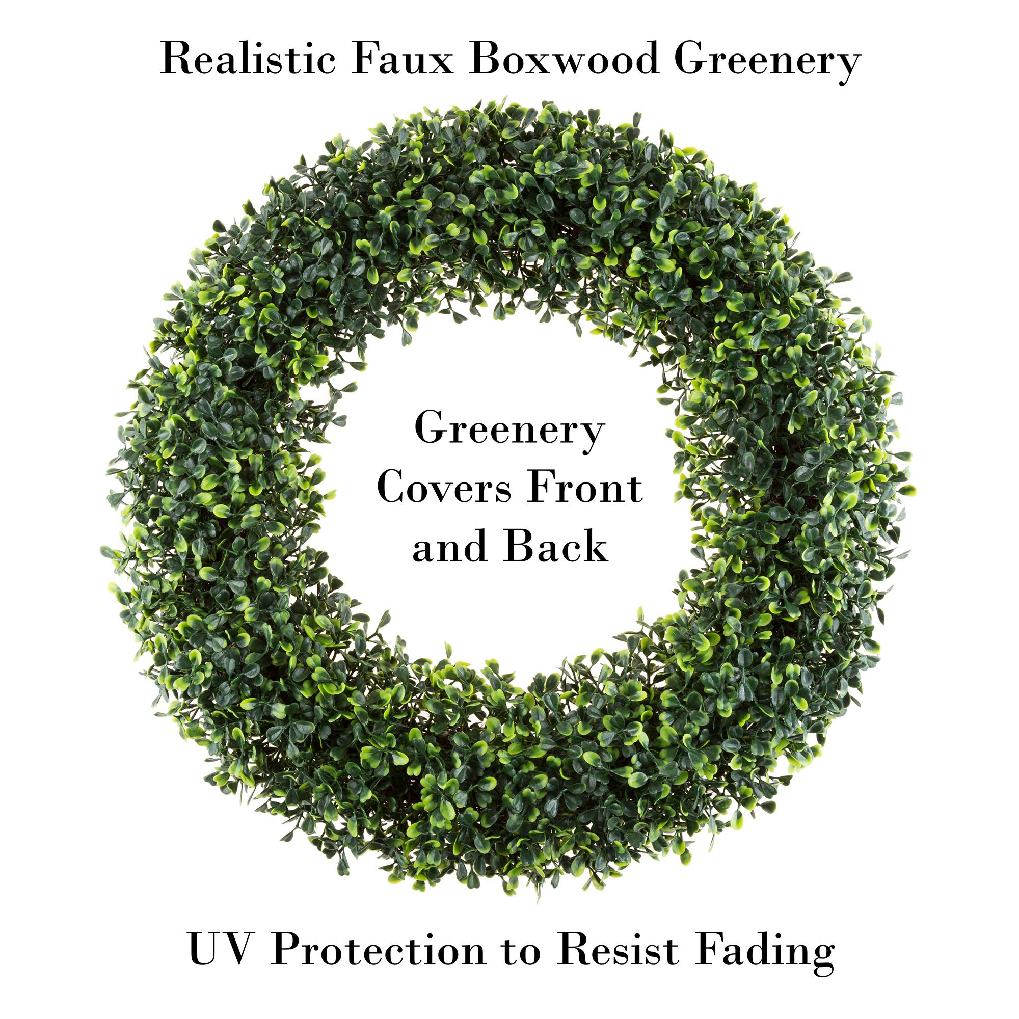 Pure Garden green faux foliage with berries for seasonal door styling.
