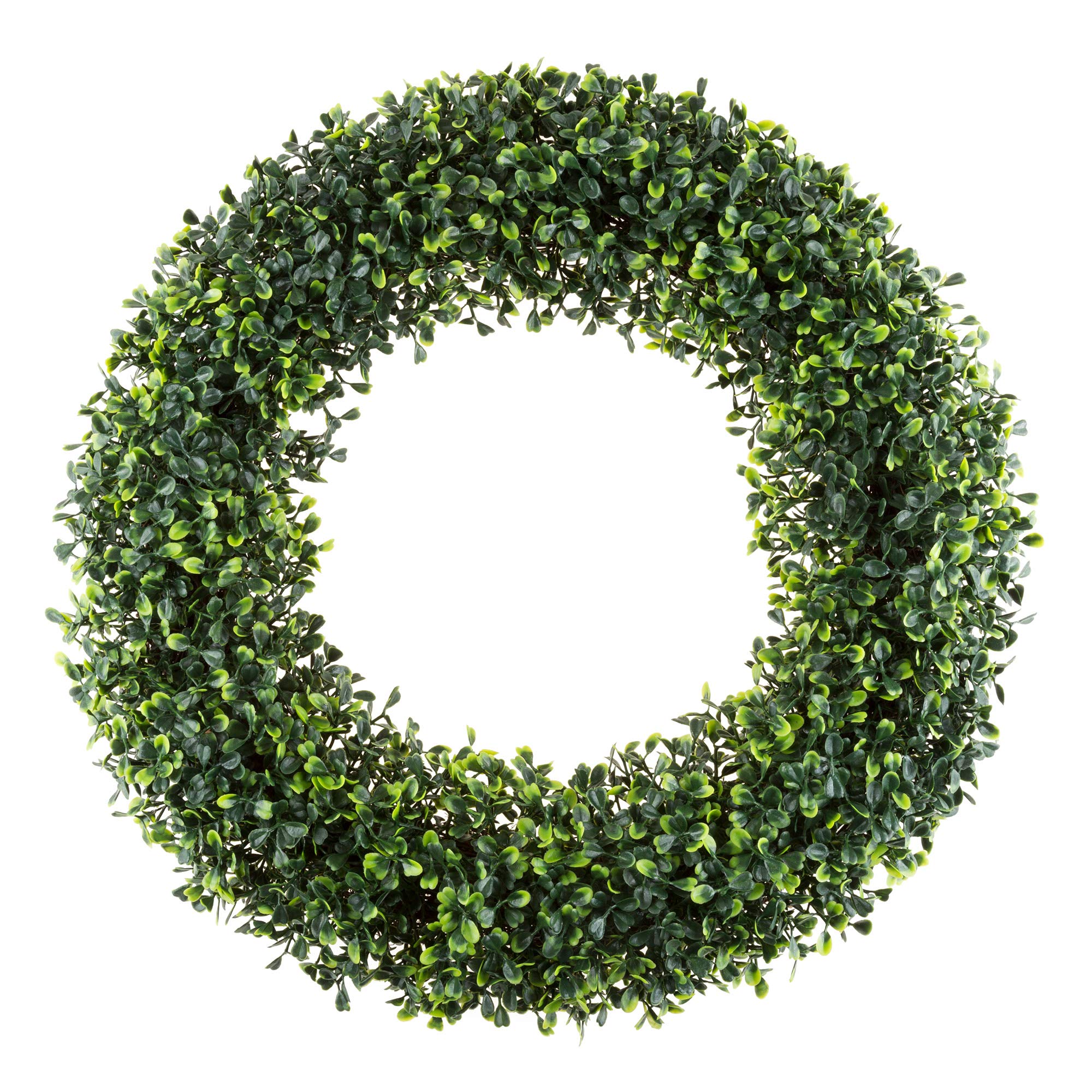 Pure Garden 19.5-inch boxwood wreath front door with UV protection for outdoor longevity.