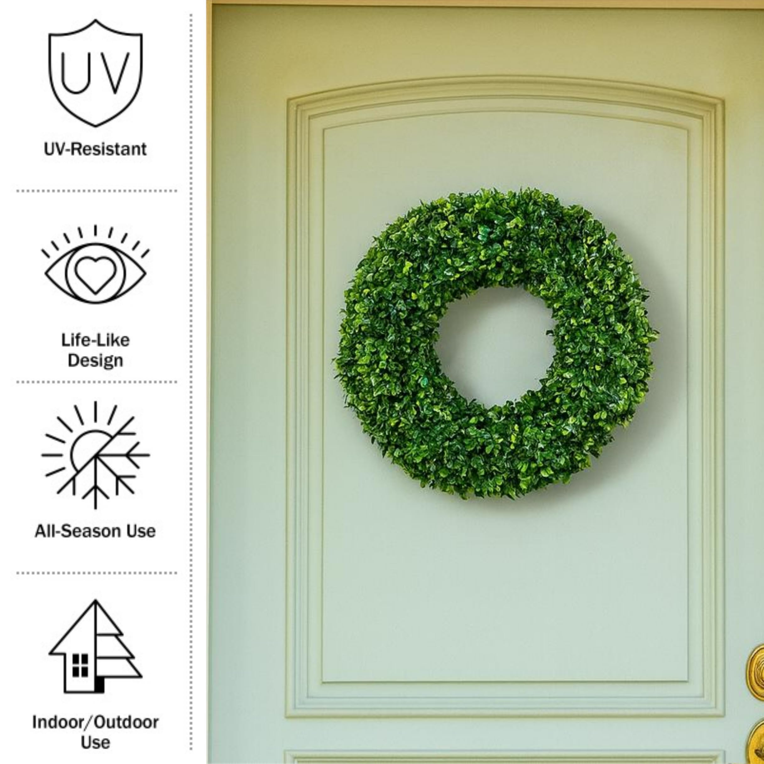 Pure Garden wreath requires minimal maintenance, easy to dust or wipe clean.