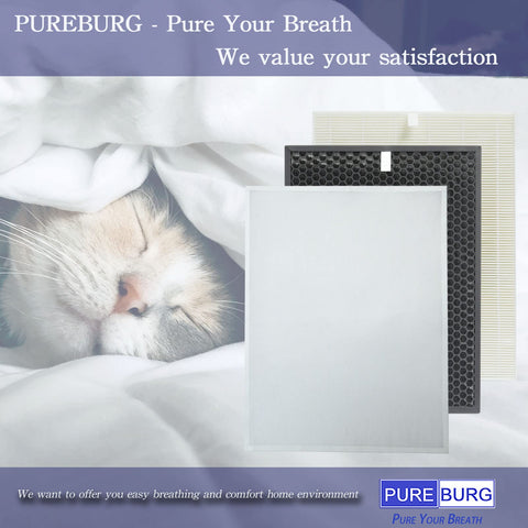 PUREBURG easy-install filters help keep purifier fresh and efficient