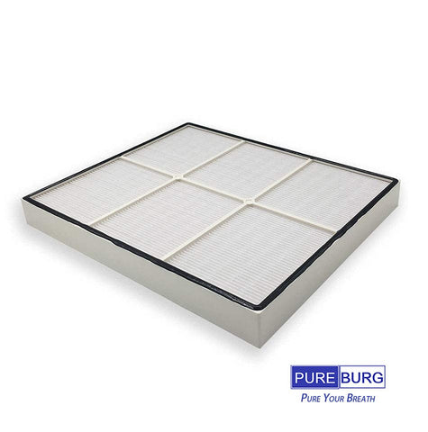 PUREBURG HEPA filter close-up highlighting high-efficiency capture