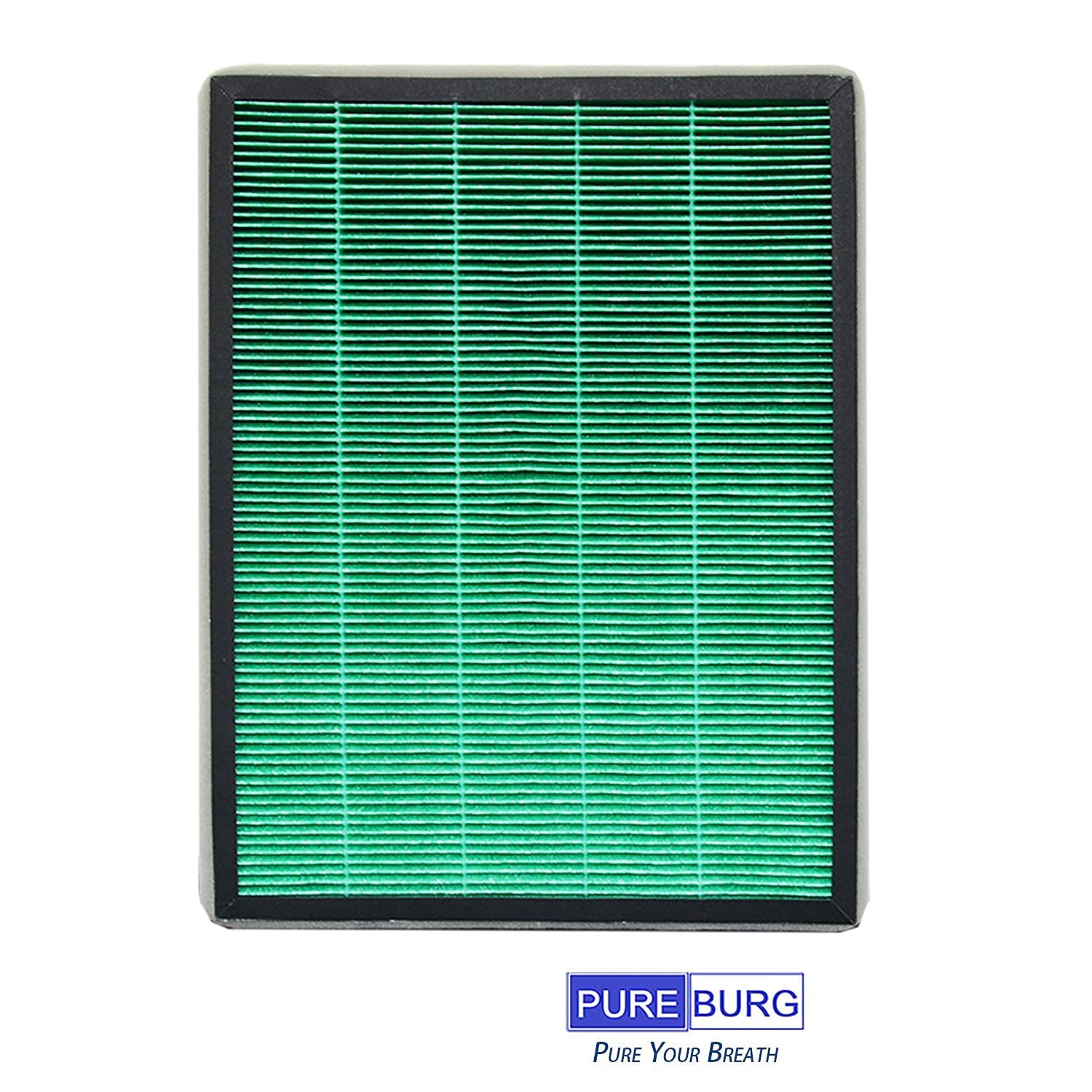 PUREBURG HEPA filter close-up showing fine particle capture