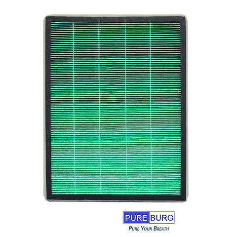 PUREBURG HEPA filter close-up showing fine particle capture