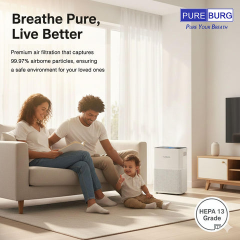 PUREBURG PM2.5 capture supports cleaner indoor air.