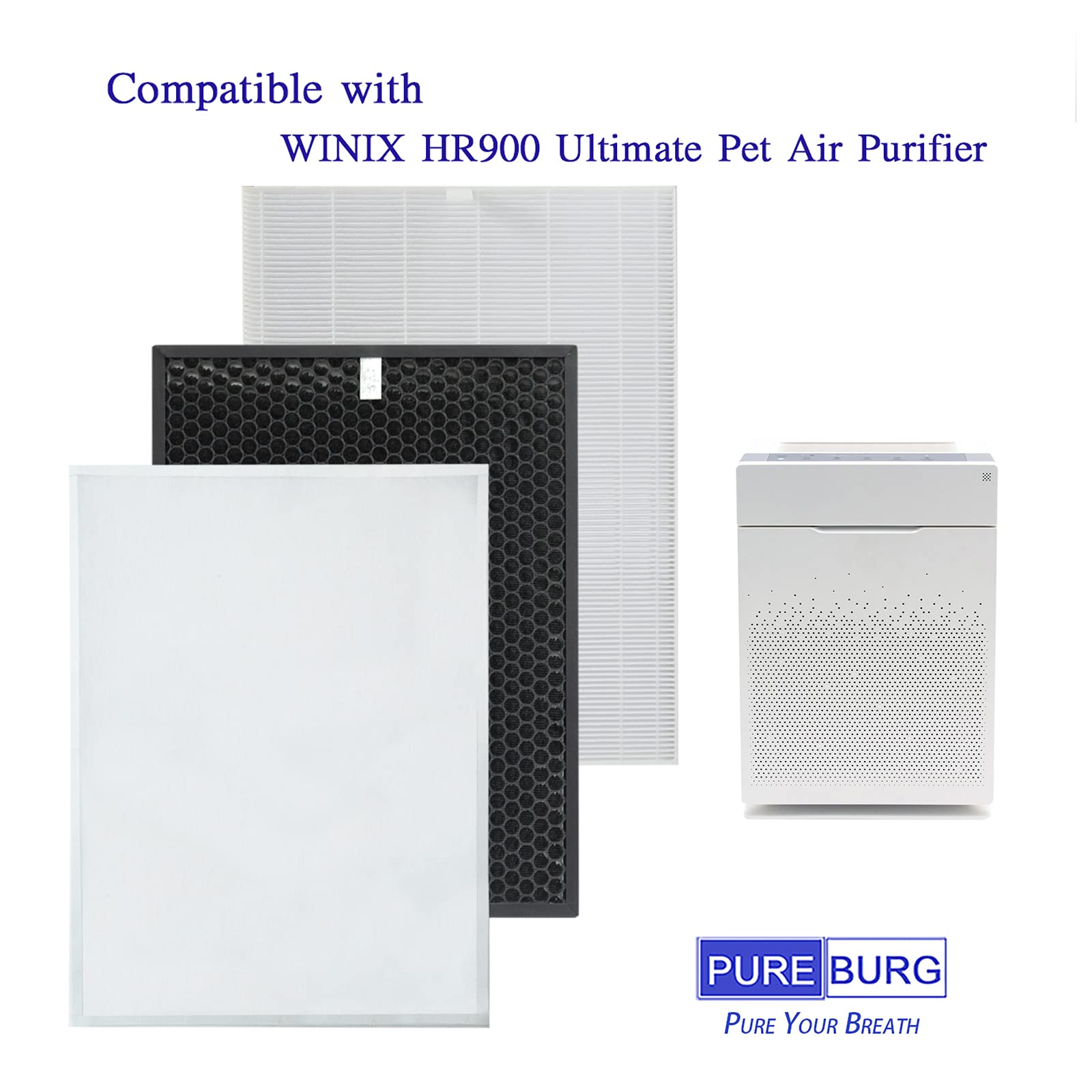 PUREBURG activated carbon filter for odor and VOC reduction