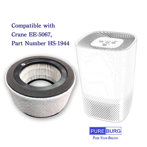 Pureburg washable pre-filter captures large particles to extend HEPA life