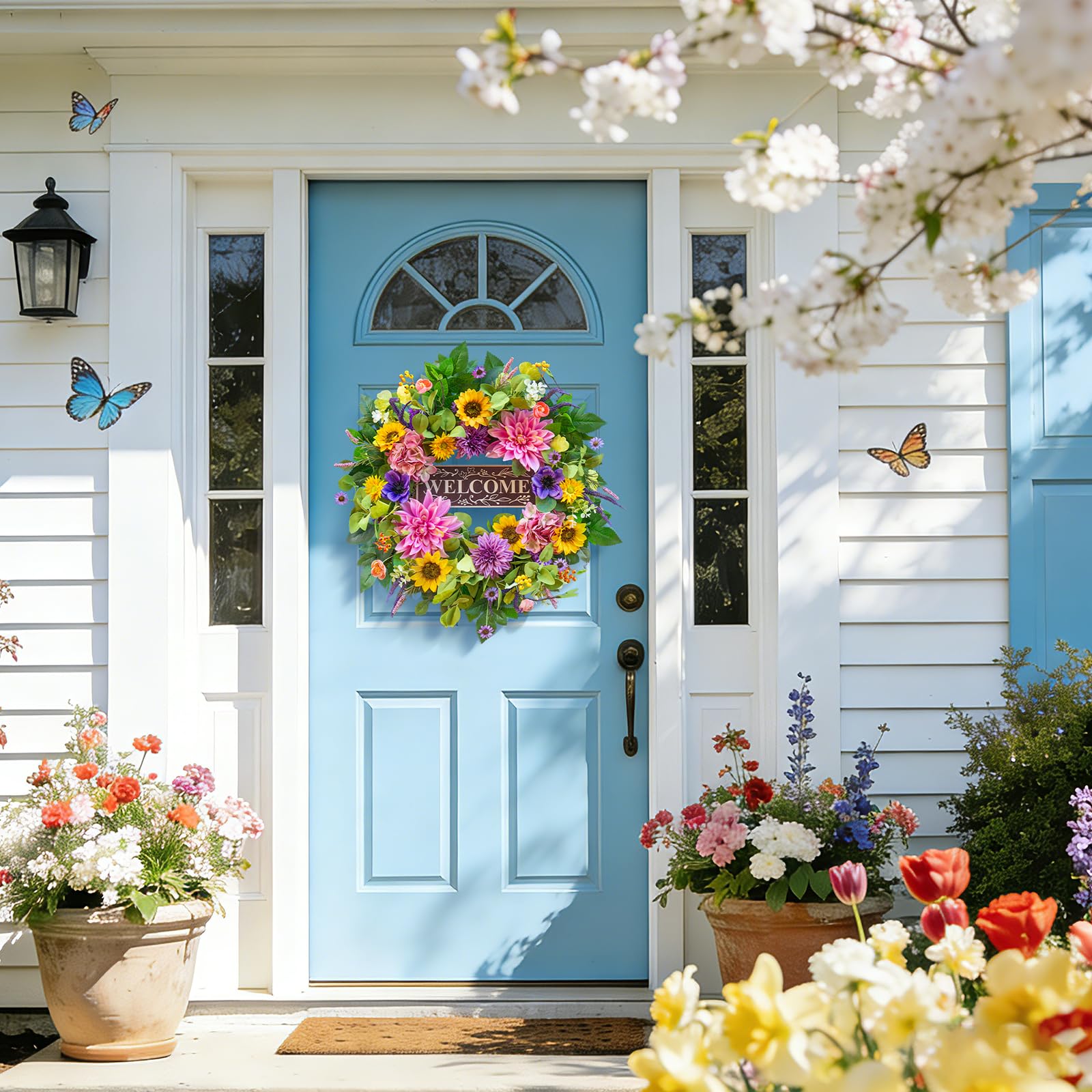PureCosy versatile wreath works indoors or outdoors with any decor.