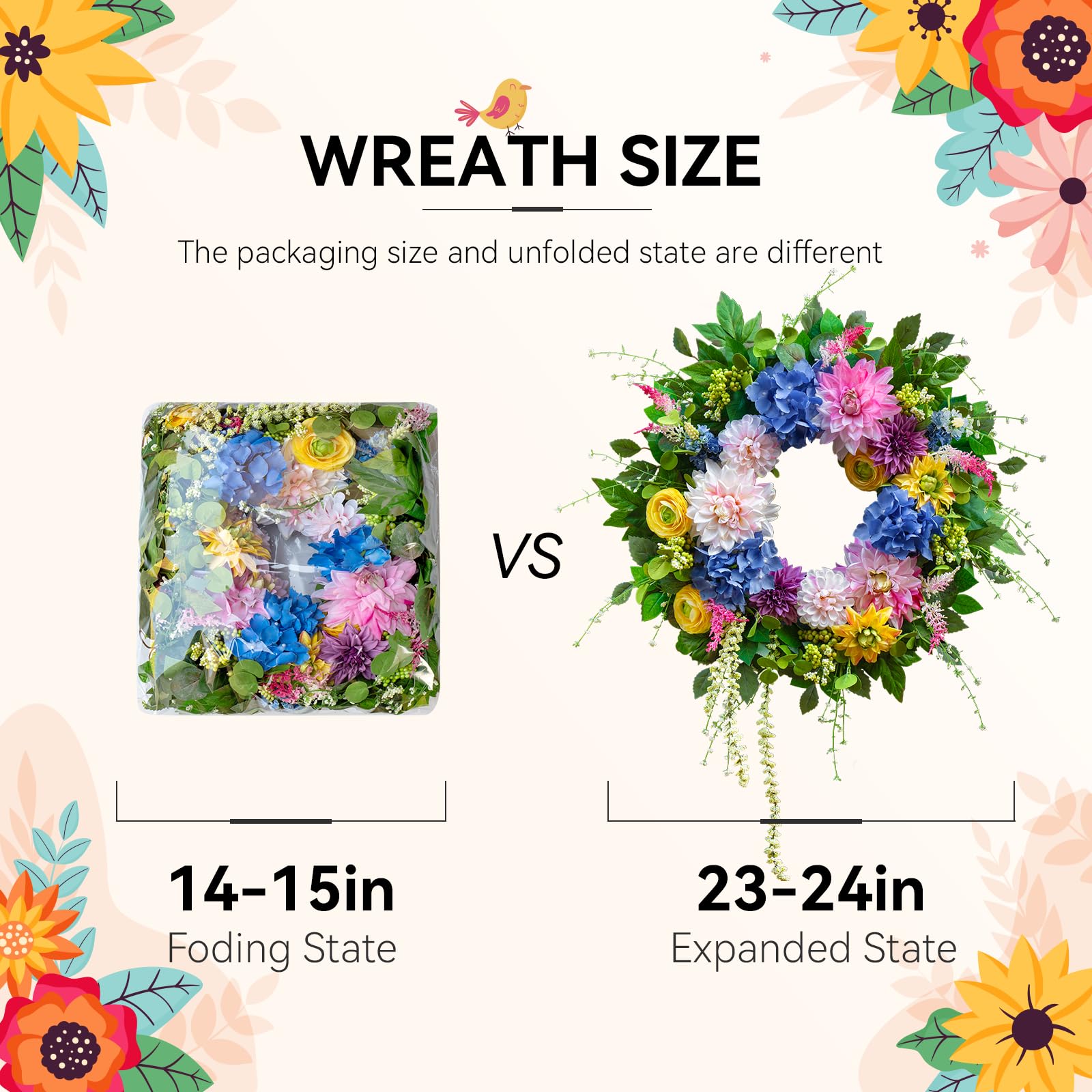 PureCosy large 24-inch wreath creating a bold entrance display.