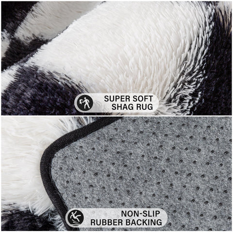 PureCozy checkered rug machine washable in cold water.