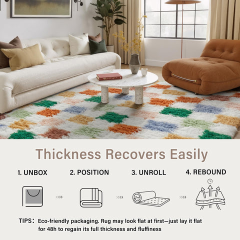Pet-friendly design with thick backing helps keep the rug in place during daily use.