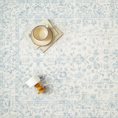 PureCozy classic blue rug for living rooms, bedrooms, and entryways