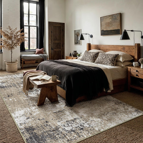 PureCozy non-slip back rug keeps it in place on smooth floors for safety.