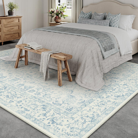 PureCozy rug backing provides non-slip grip for high-traffic areas.