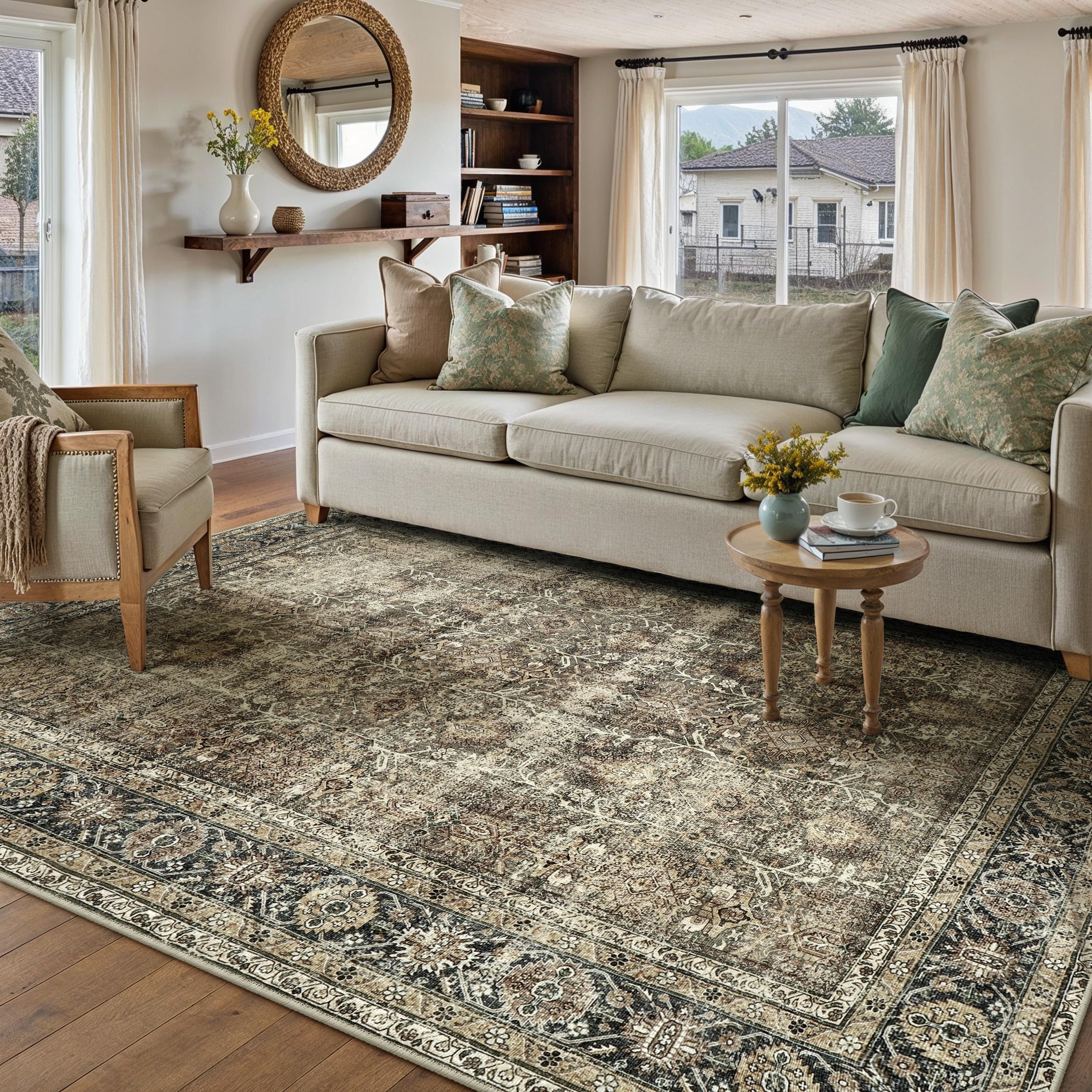 PureCozy Washable Area Rug for quick deep-clean after spills.