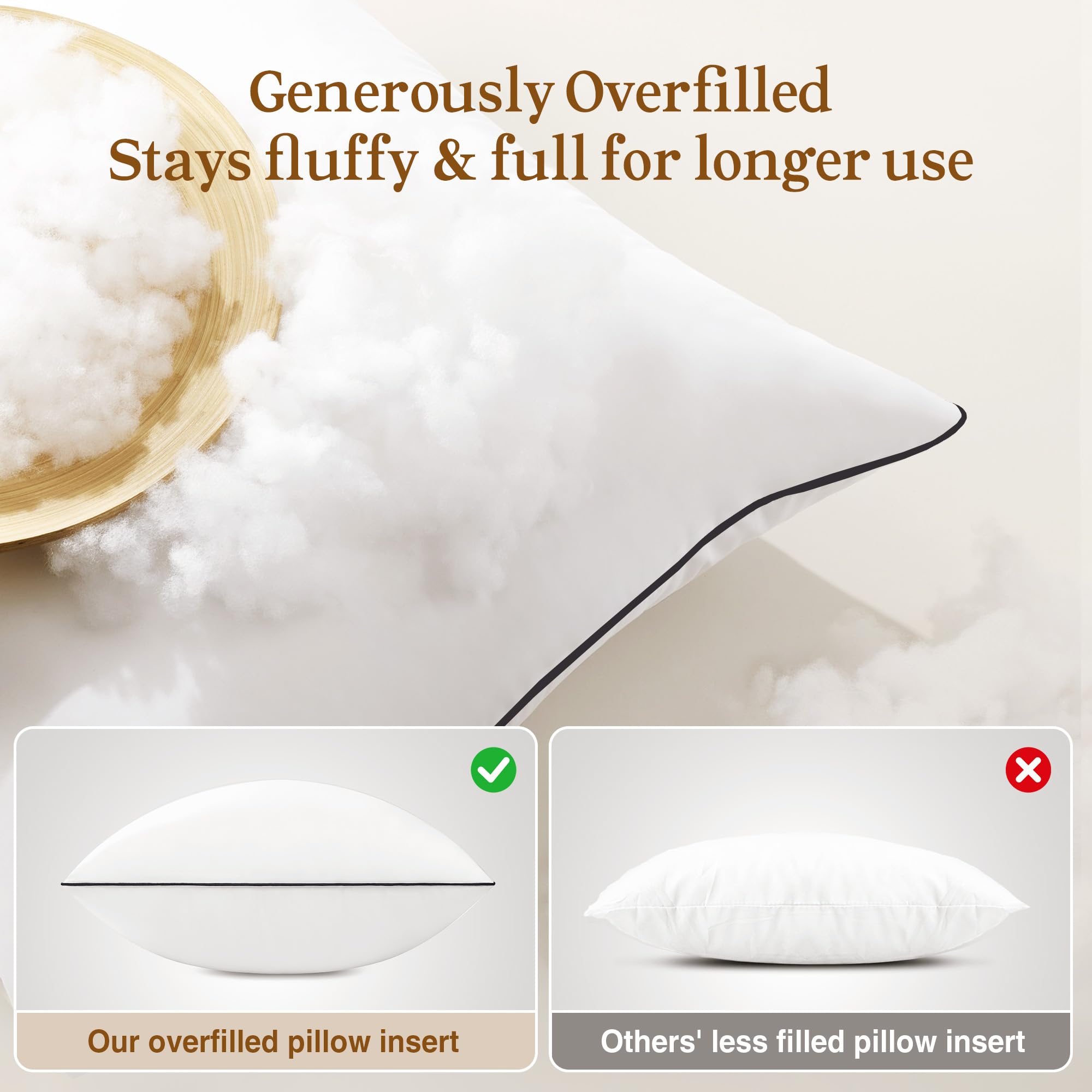 Soft down-alternative fill provides a cozy, plush feel for lounging.