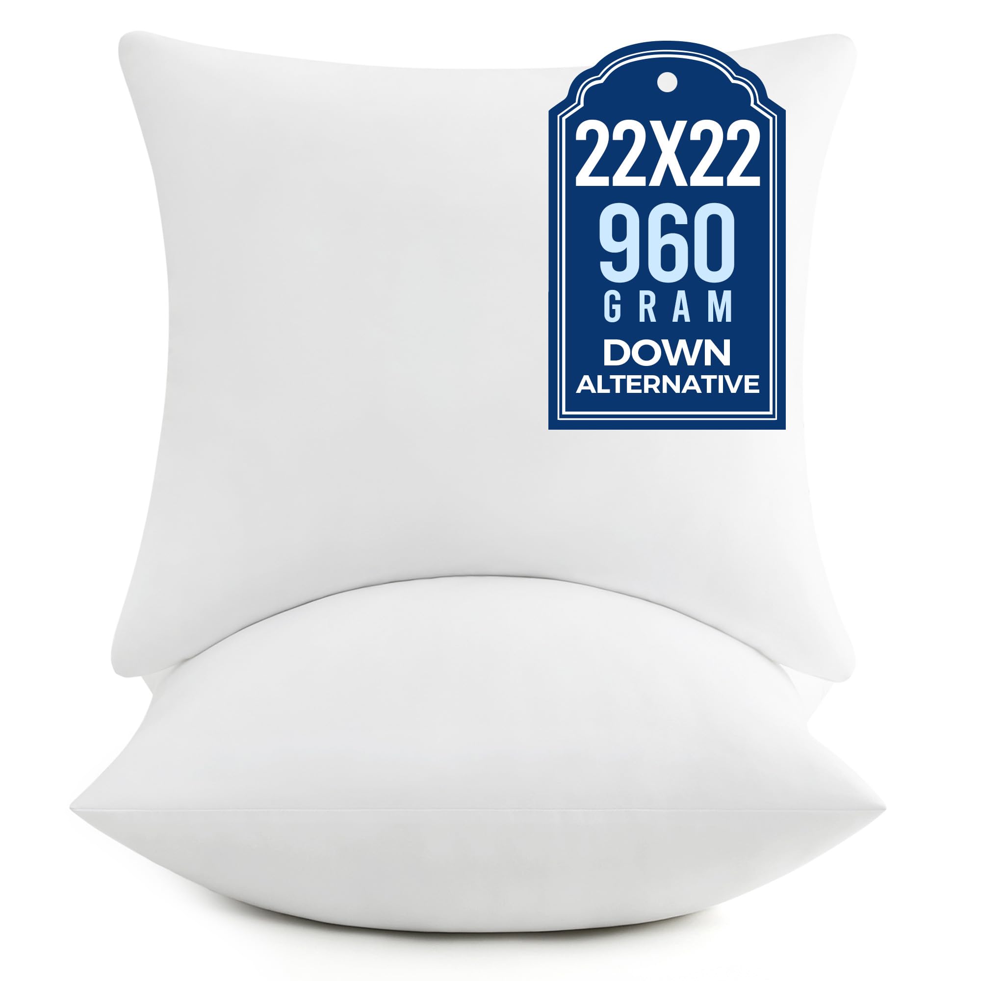 Puredown 22x22 pillow inserts—plush square form for cozy living room décor