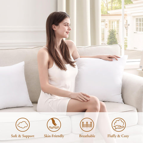 Puredown decorative pillow inserts fit a wide range of covers.