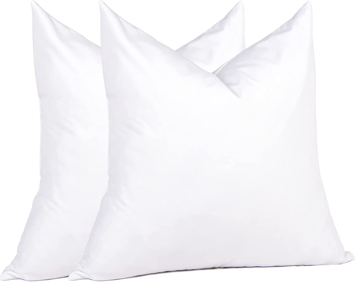 Puredown euro pillow insert 24x24 in white provides versatile back support on a sofa.
