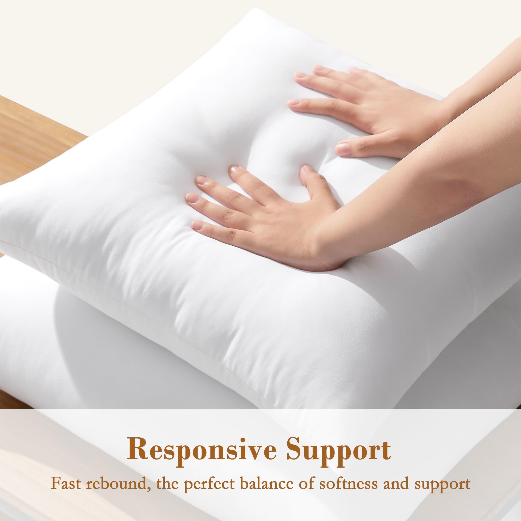 Puredown fluffy pillow fill maintains full shape for everyday comfort.