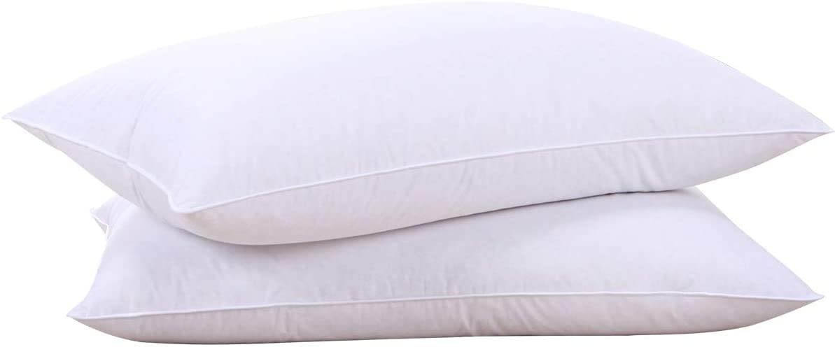 puredown goose feathers and down pillow front view showing plush hotel-grade comfort