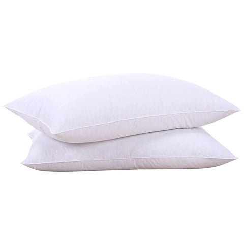 Puredown goose feathers and down pillow—front view for plush comfort and medium support.