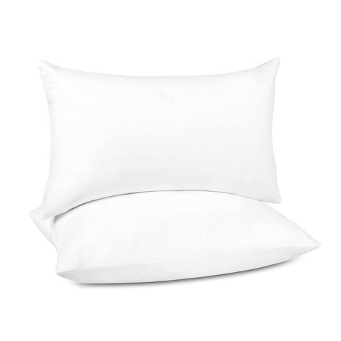 puredown lumbar pillow inserts in white provide plush support for couches.