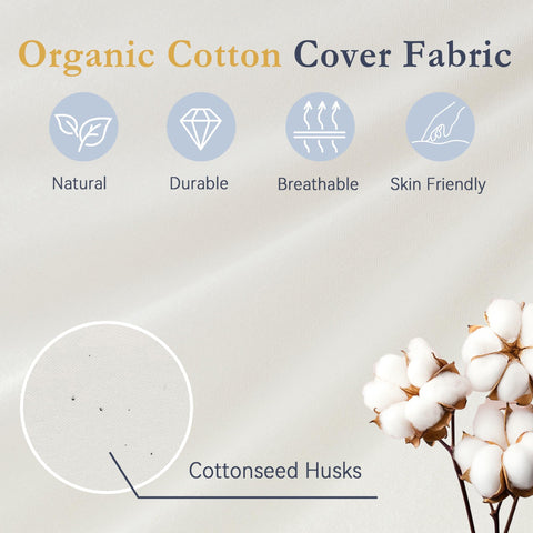 Puredown organic cotton cover closeup highlights breathable, skin-friendly fabric