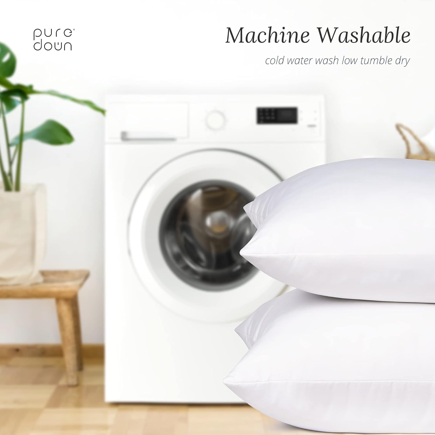 Puredown packaging-ready euro pillow inserts for bed, couch, or guest rooms.