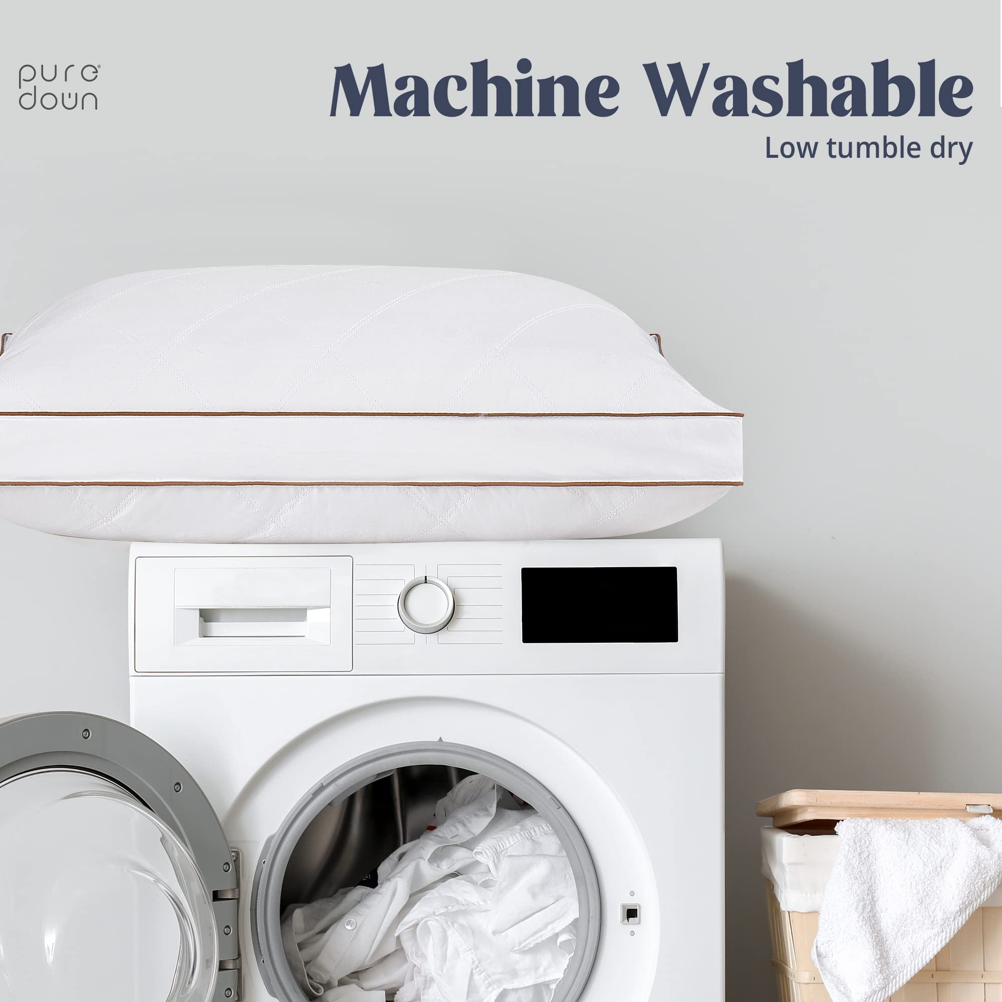 Puredown wash-care pillow cold-wash tumble-dry guidance for easy maintenance