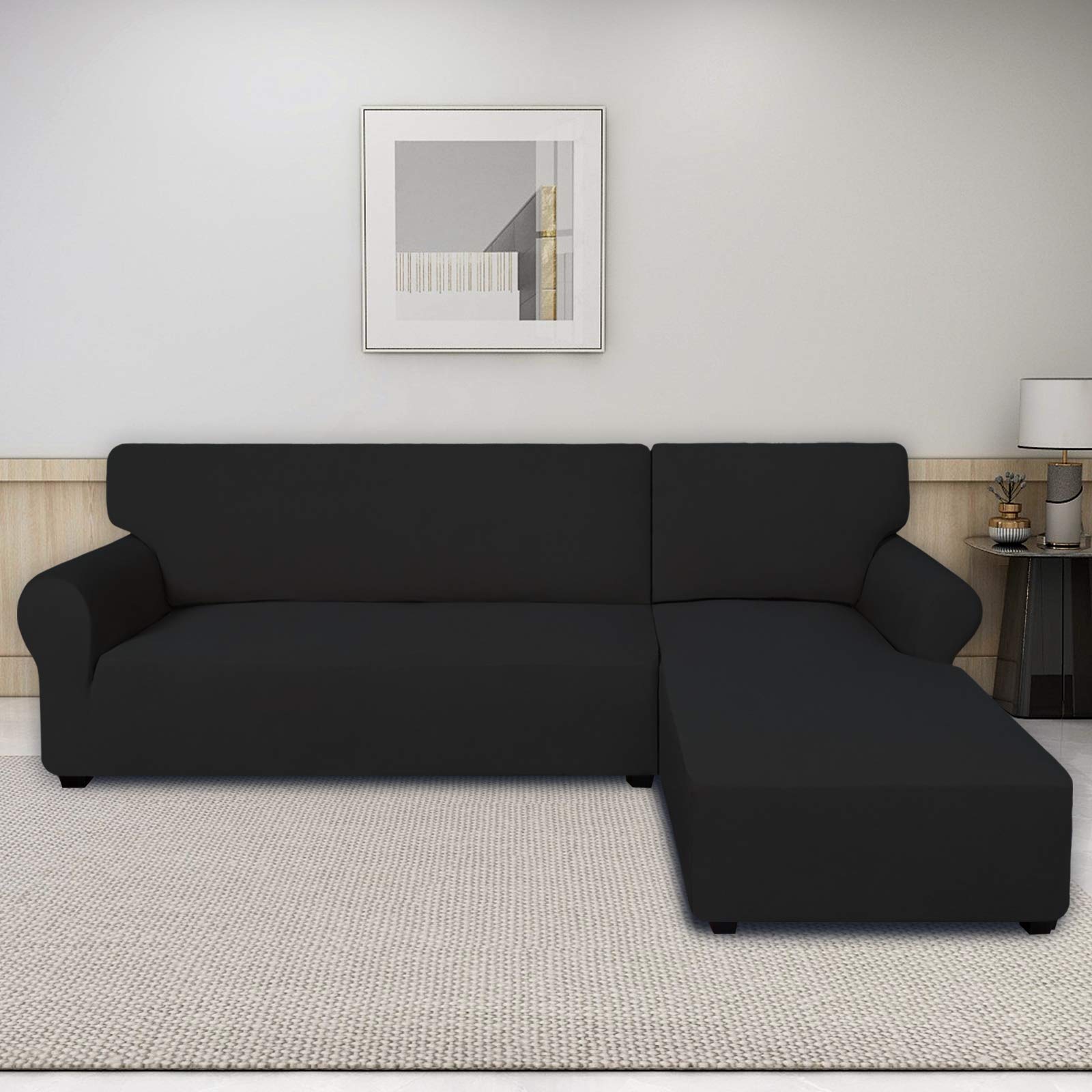 PureFit non-slip bottom anchors keep the cover tight on the sofa.