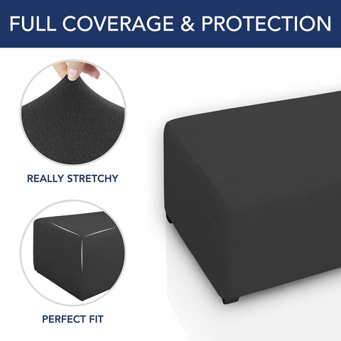 PureFit rectangle ottoman slipcover for large coverage