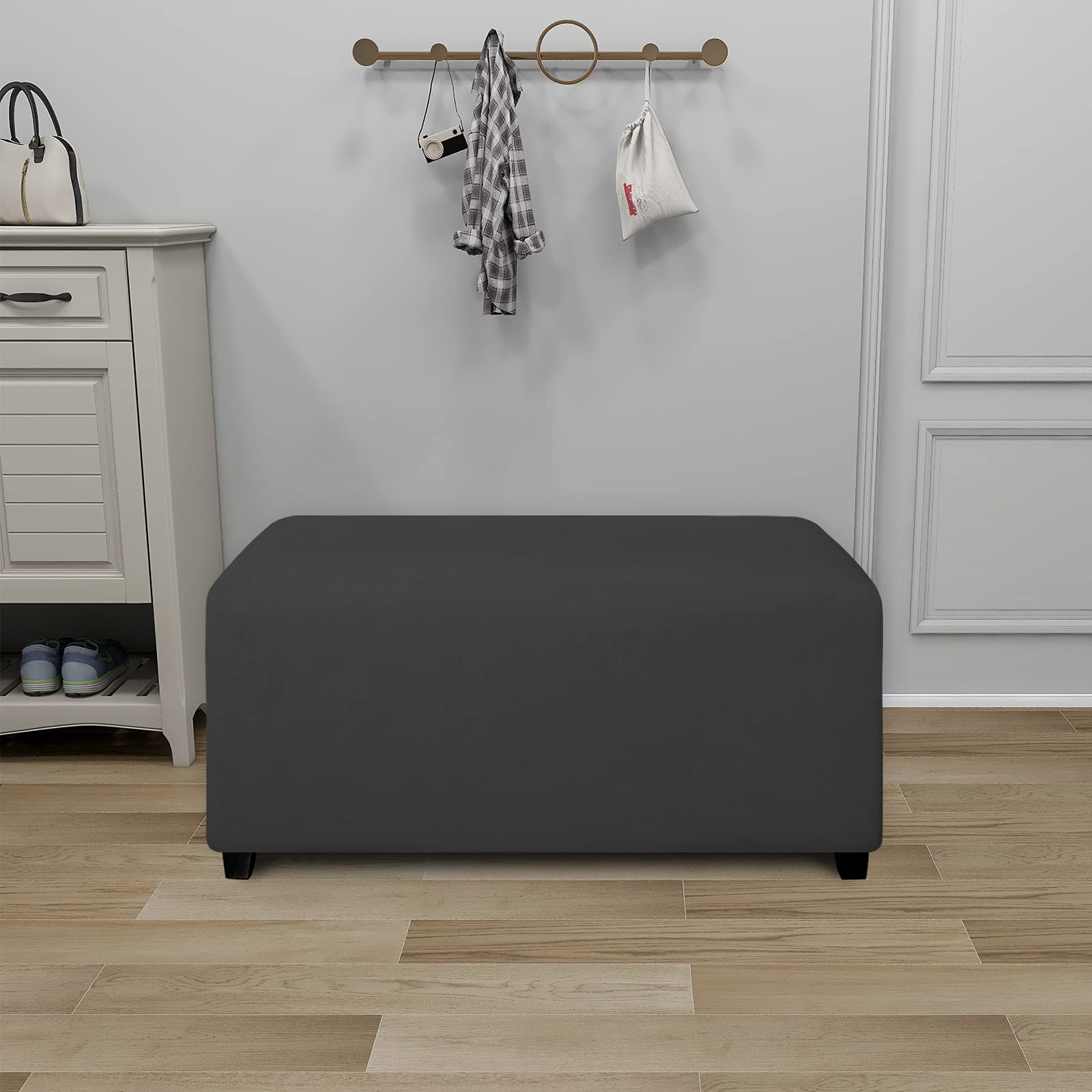 PureFit soft form fit ottoman cover hugs shapes for a seamless look