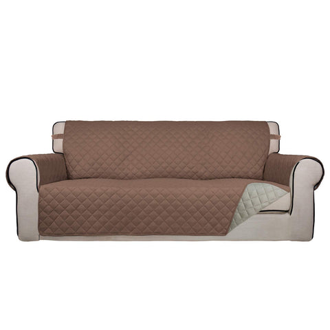 PureFit reversible quilted sofa cover front view shows dual color options and protection.