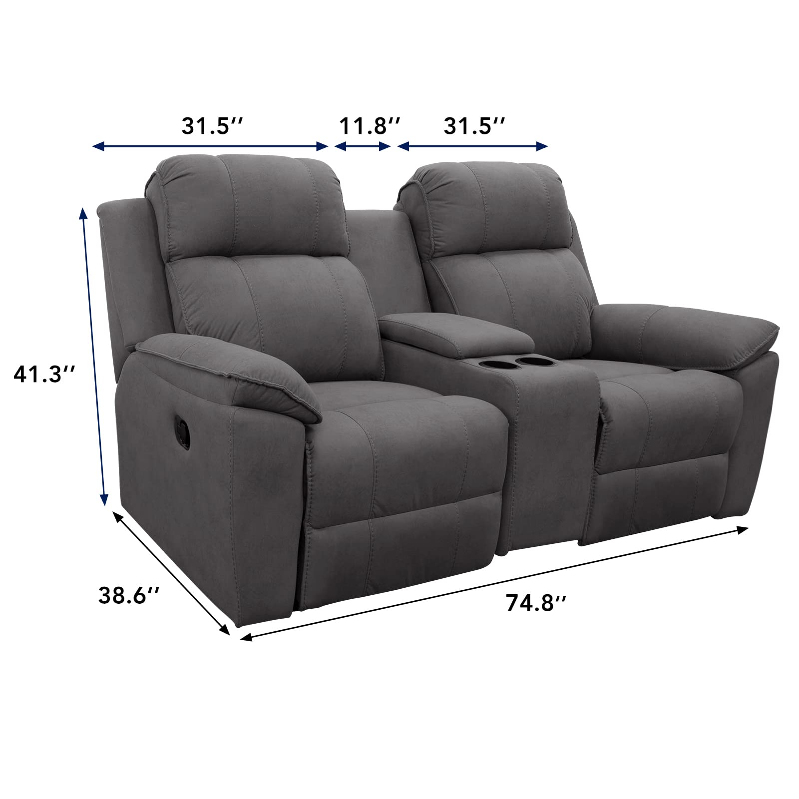 PureFit 46-inch seat fit provides snug coverage for double recliners.