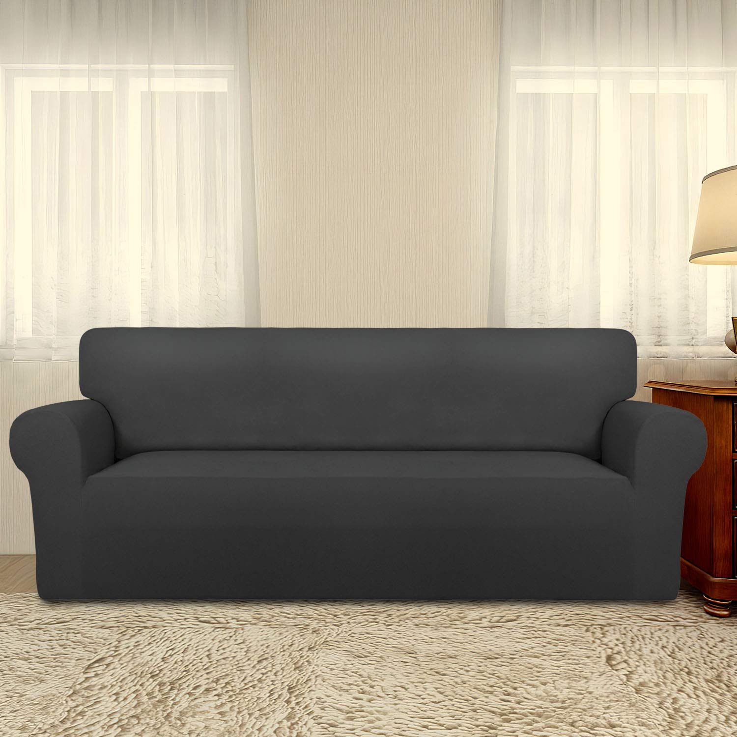 PureFit slipcover showing non-slip foam anchors securing the fabric in place.