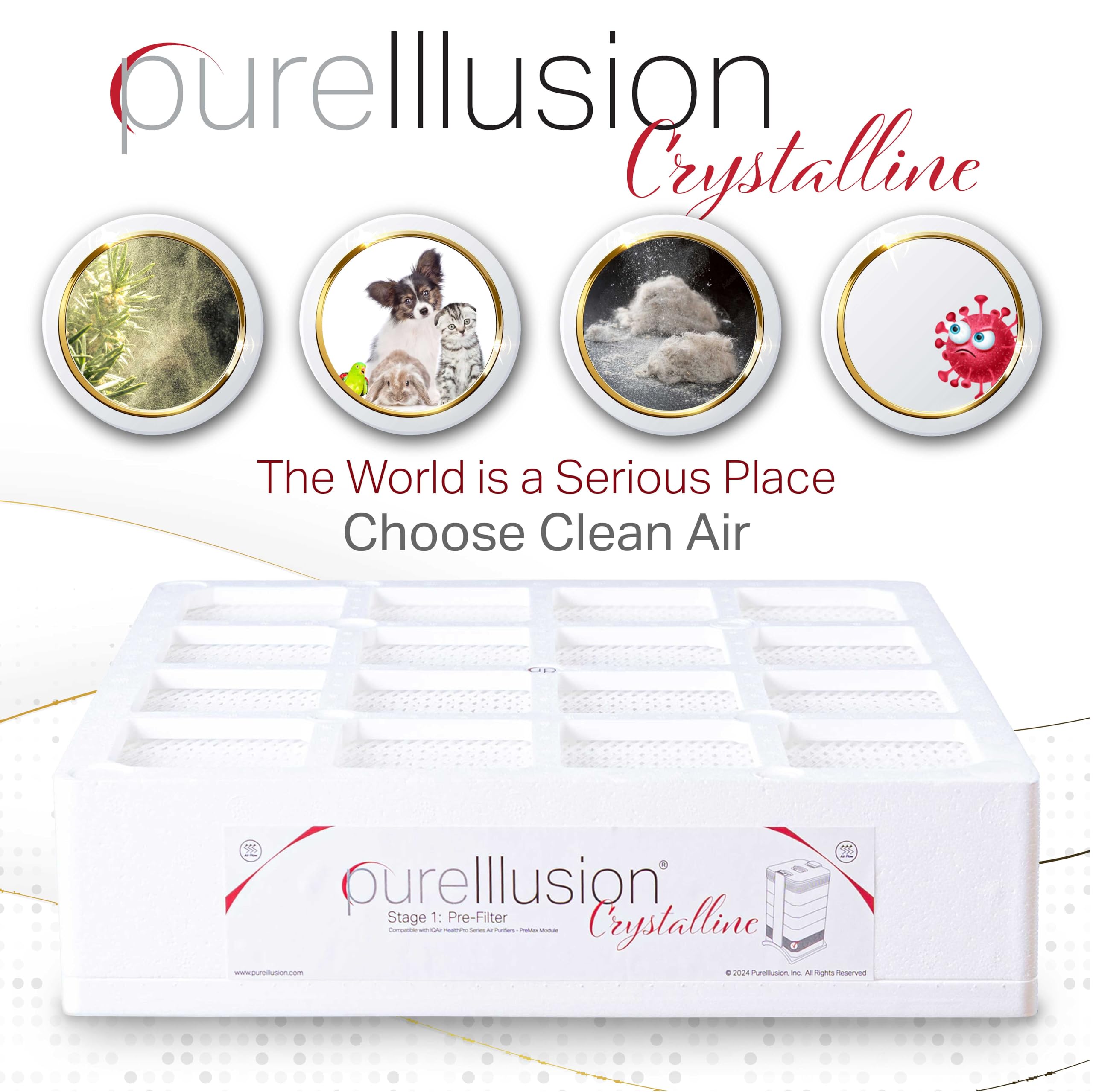 PureIllusion crystalline prefilter installation guide visual demonstrates easy setup.