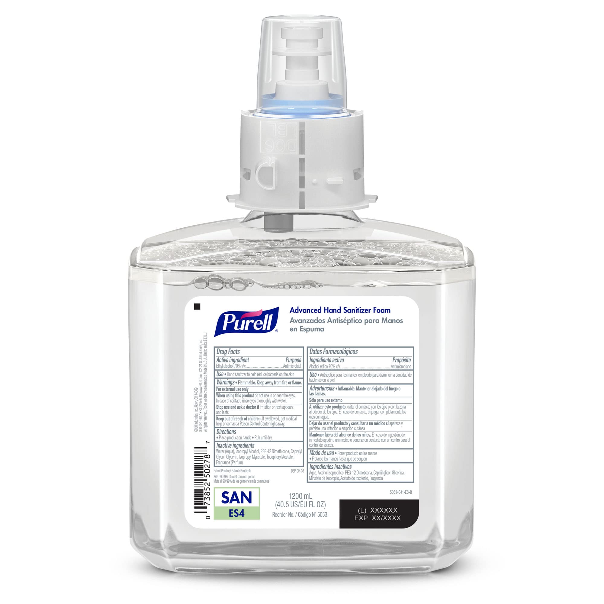 Factory-sealed Purell refill nozzle to prevent contamination