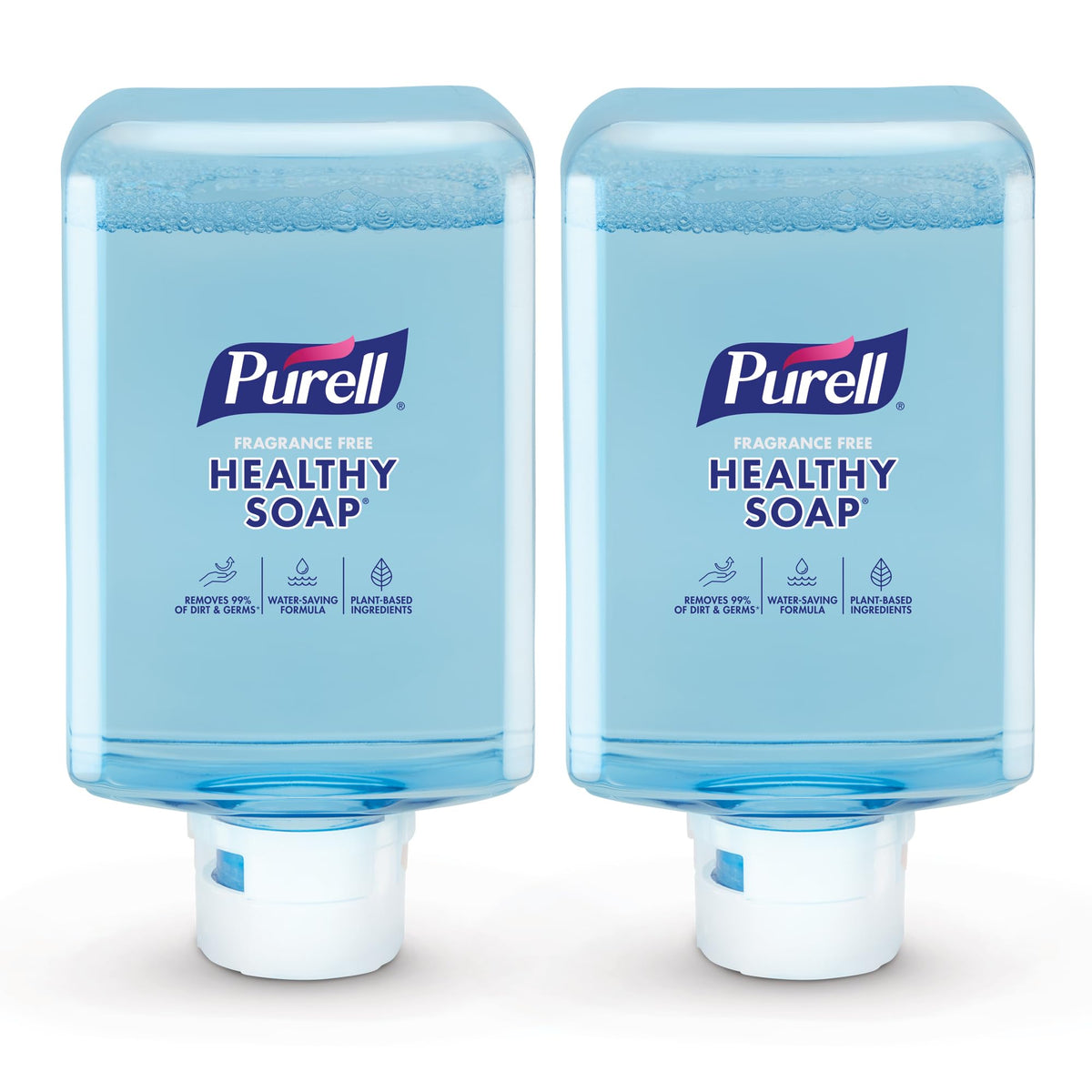 Purell healthy soap refill bottle (1200 mL) showing Clean Release foam performance.
