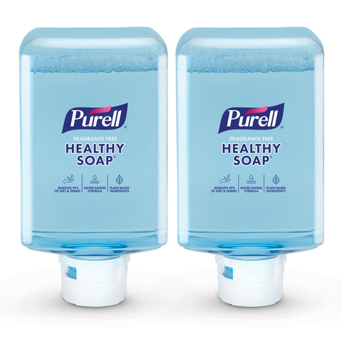 Purell healthy soap refill bottle (1200 mL) showing Clean Release foam performance.