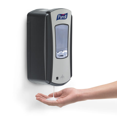 Purell LTX-12 side view shows slim profile for wall mounting.