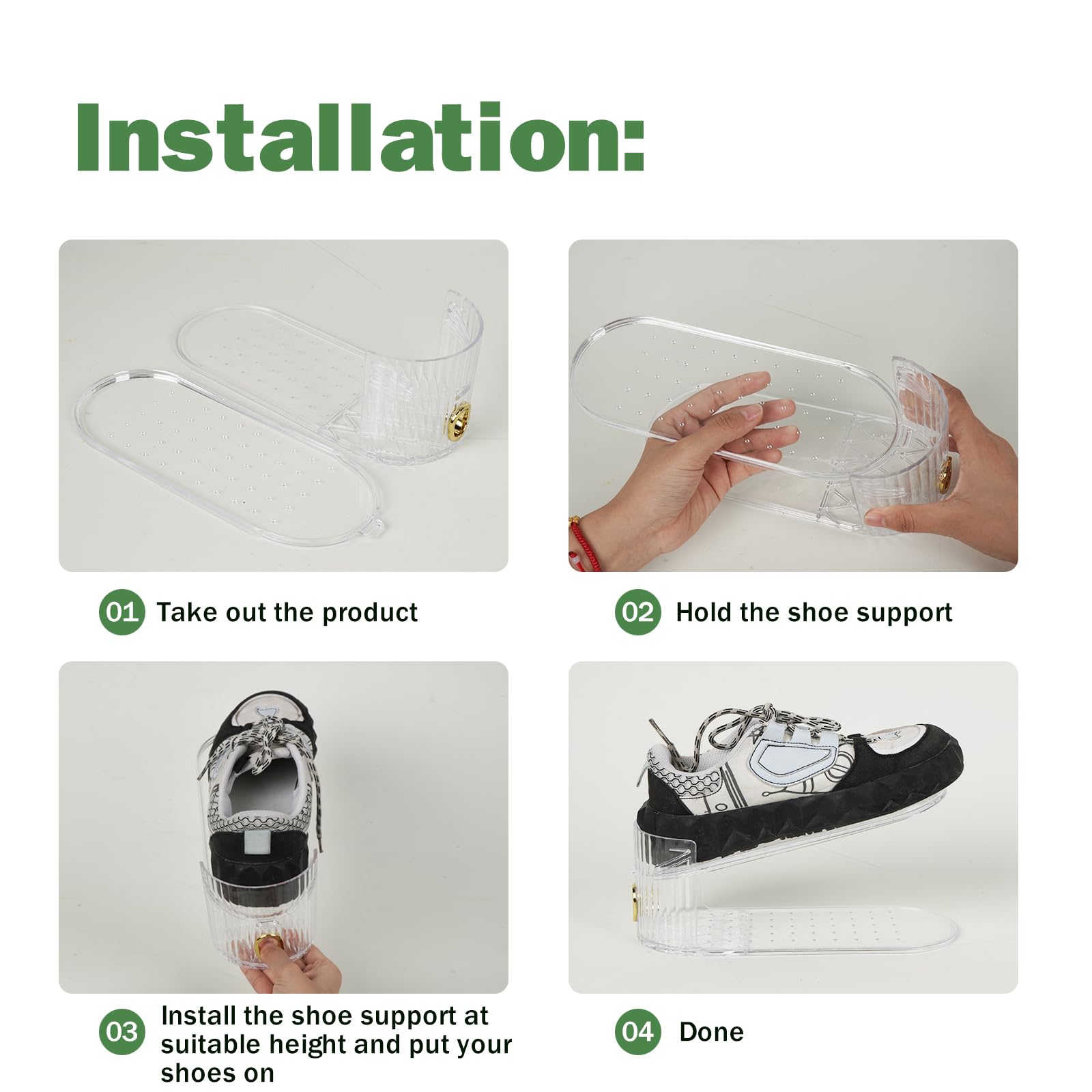 PureSprout anti-slip design keeps footwear secure on the rack