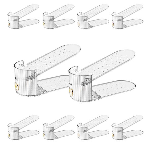 PureSprout shoe slot organizer double deck keeps shoes neatly stacked and accessible