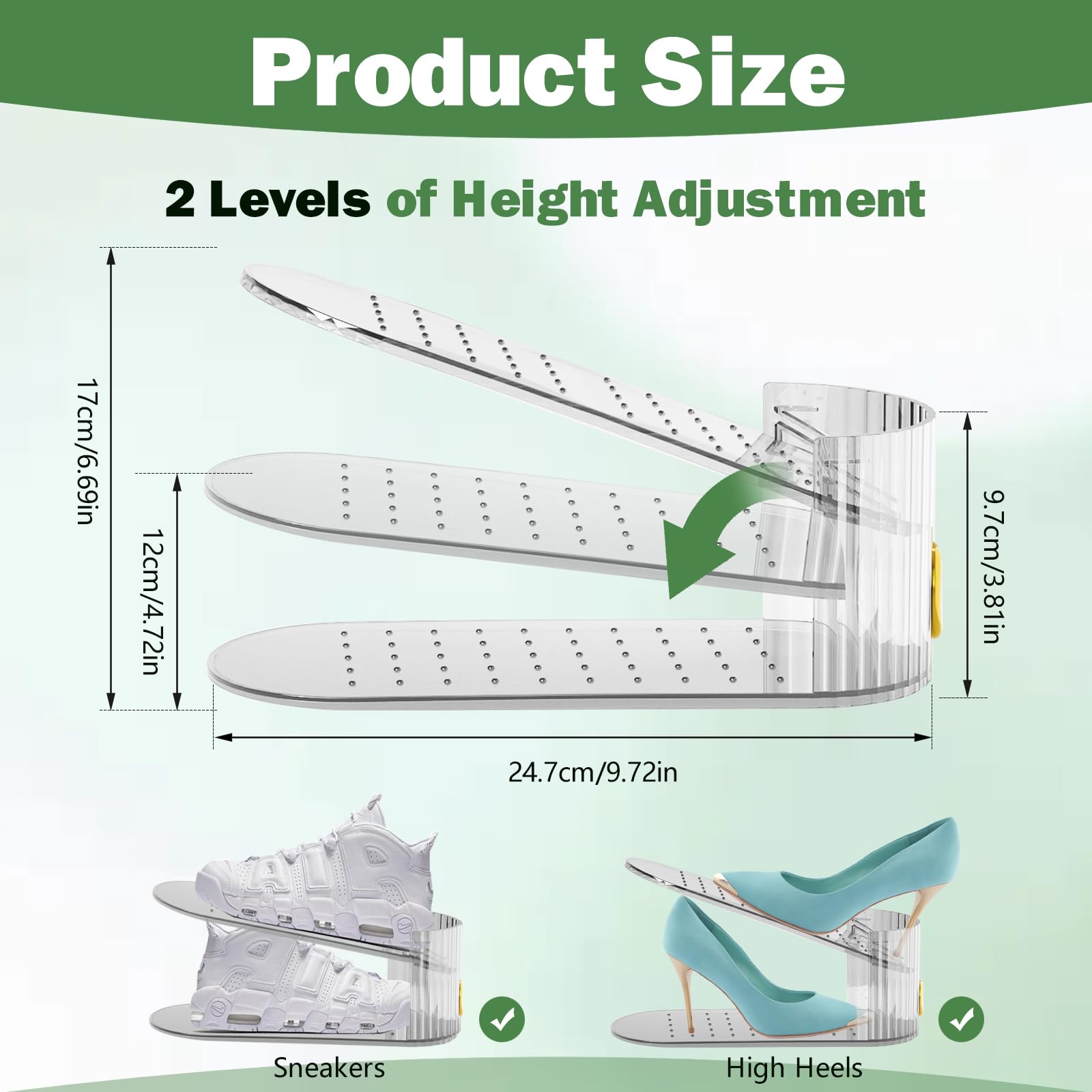 PureSprout shoe slot organizer on shelf demonstrates space-saving closet efficiency