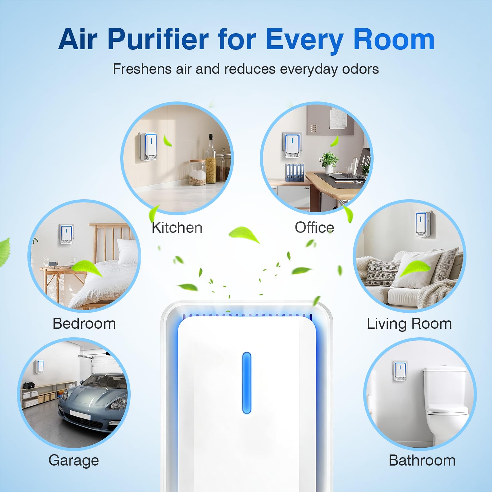 Purifyair kitchen and bathroom use compact purifier for fresh air in tight spaces.