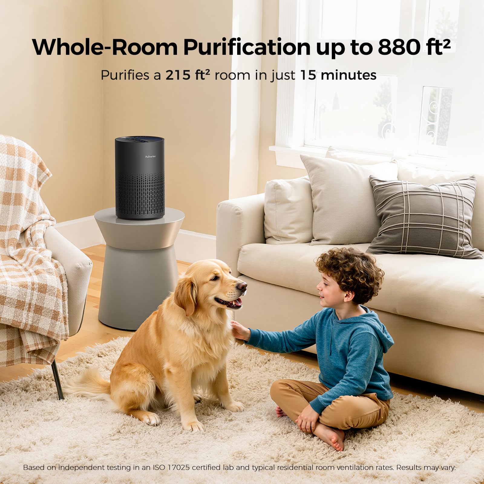 Purivortex PX500 control panel with simple sleep and timer settings